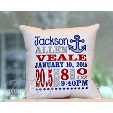 Anchor - Birth Announcement Pillow